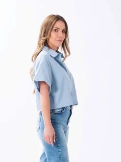 Blusa Manga Corta Cropped