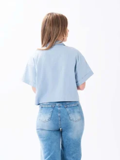 Blusa Manga Corta Cropped