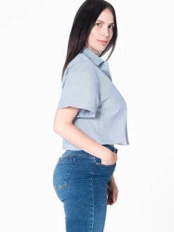 Blusa Manga Corta Cropped