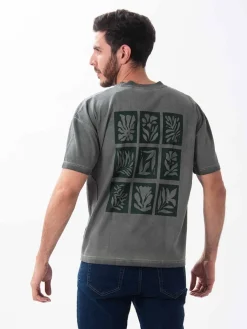 Camiseta Oversized Garment Dyed Estampada