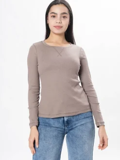 Camiseta Rib Escote Cruz Manga Larga