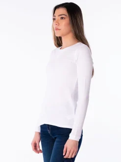 Camiseta Rib Escote Cruz Manga Larga