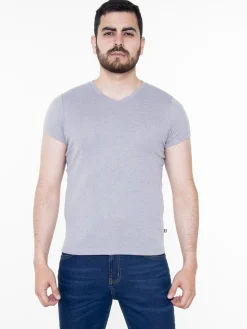 Camiseta Rib Slim Cuello V