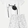 Pijama Short Manga Corta Unisex Kids (2 Piezas)