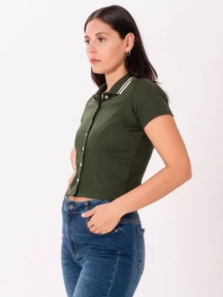 Polo Crop Botones