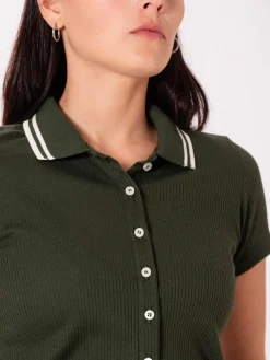 Polo Crop Botones